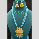 Manisha Jewellery Gold Plated Kundan Stone And Pearls Long  Necklace Set