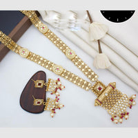 Manisha Jewellery Gold Plated Kundan Stone And Pearls Long  Necklace Set