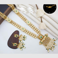 Manisha Jewellery Gold Plated Kundan Stone And Pearls Long  Necklace Set