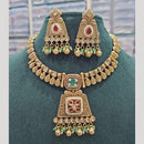 Manisha Jewellery Gold Plated Pota Stone And Pearls Necklace Set