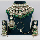 Manisha Jewellery Gold Plated Kundan Stone And Beads Semi Bridal Necklace Set