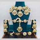 Manisha Jewellery Gold Plated Kundan Stone And Beads Semi Bridal Necklace Set