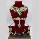 Manisha Jewellery Gold Plated Kundan Stone And Beads Semi Bridal Necklace Set