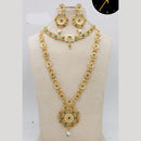 Manisha Jewellery Gold Plated Pota Stone And Meenakari Double Necklace Set