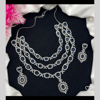 Manisha Jewellery Silver Plated American Diamond Necklace Set