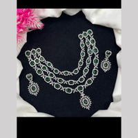 Manisha Jewellery Silver Plated American Diamond Necklace Set