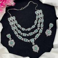 Manisha Jewellery Silver Plated American Diamond Necklace Set