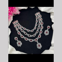 Manisha Jewellery Silver Plated American Diamond Necklace Set