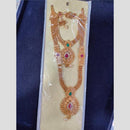 Manisha Jewellery Gold Plated Pota Stone And Pearl Double Necklace Set