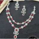 Manisha Jewellery Silver Plated American Diamond Necklace Set