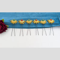 Manisha Jewellery Gold Plated Pota Stone And Pearls Hair Accessories
