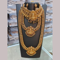 Manisha Jewellery Gold Plated Pota Stone Temple Combo Set