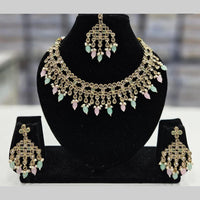 Manisha Jewellery Gold Plated Crystal Stone And Beads Necklace Set
