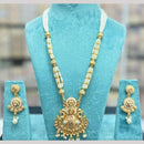 Manisha Jewellery Gold Plated Pota Stone And Pearls Long Necklace Set