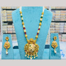 Manisha Jewellery Gold Plated Pota Stone And Pearls Long Necklace Set