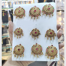 Manisha Jewellery Gold Plated Pota Choti Traditional With Green & Pink Hair Accessory