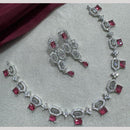 Manisha Jewellery Silver Plated Elegant American Diamond Necklace Set