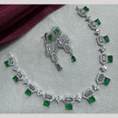 Manisha Jewellery Silver Plated Elegant American Diamond Necklace Set
