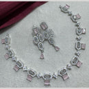 Manisha Jewellery Silver Plated Elegant American Diamond Necklace Set