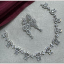 Manisha Jewellery Silver Plated Elegant American Diamond Necklace Set