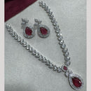 Manisha Jewellery Silver Plated Elegant American Diamond Necklace Set