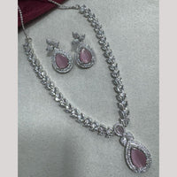 Manisha Jewellery Silver Plated Elegant American Diamond Necklace Set