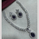 Manisha Jewellery Silver Plated Elegant American Diamond Necklace Set