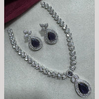 Manisha Jewellery Silver Plated Elegant American Diamond Necklace Set
