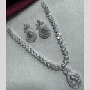 Manisha Jewellery Silver Plated Elegant American Diamond Necklace Set