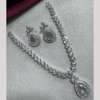 Manisha Jewellery Silver Plated Elegant American Diamond Necklace Set