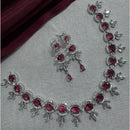 Manisha Jewellery Silver Plated Elegant American Diamond Necklace Set