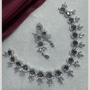 Manisha Jewellery Silver Plated Elegant American Diamond Necklace Set
