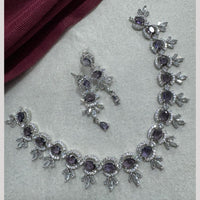 Manisha Jewellery Silver Plated Elegant American Diamond Necklace Set