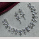 Manisha Jewellery Silver Plated Elegant American Diamond Necklace Set
