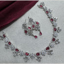Manisha Jewellery Silver Plated Elegant American Diamond Necklace Set