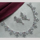 Manisha Jewellery Silver Plated Elegant American Diamond Necklace Set