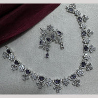 Manisha Jewellery Silver Plated Elegant American Diamond Necklace Set