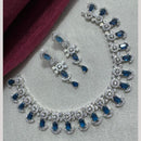 Manisha Jewellery Silver Plated Elegant American Diamond Necklace Set