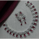 Manisha Jewellery Silver Plated Elegant American Diamond Necklace Set