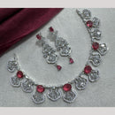 Manisha Jewellery Silver Plated Elegant American Diamond Necklace Set