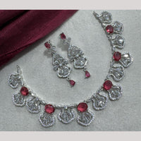 Manisha Jewellery Silver Plated Elegant American Diamond Necklace Set