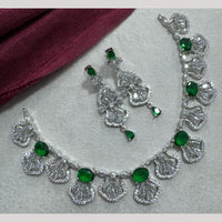 Manisha Jewellery Silver Plated Elegant American Diamond Necklace Set