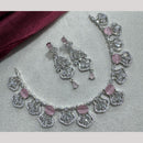 Manisha Jewellery Silver Plated Elegant American Diamond Necklace Set
