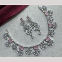 Manisha Jewellery Silver Plated Elegant American Diamond Necklace Set