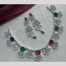 Manisha Jewellery Silver Plated Elegant American Diamond Necklace Set