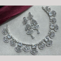 Manisha Jewellery Silver Plated Elegant American Diamond Necklace Set
