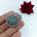 Manisha Jewellery  Elegant Silver-Plated American Diamond Ring for Women