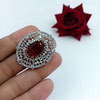 Manisha Jewellery  Elegant Silver-Plated American Diamond Ring for Women