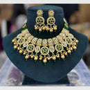 Manisha Jewellery Designer Gold Plated Adorned with Pota Stones and Pearls Necklace Set