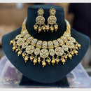Manisha Jewellery Designer Gold Plated Adorned with Pota Stones and Pearls Necklace Set